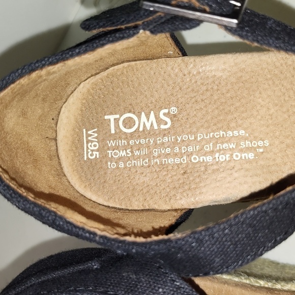 Toms Sienna Canvas Wedge Platform Sandal Size 9.5 - Picture 8 of 9